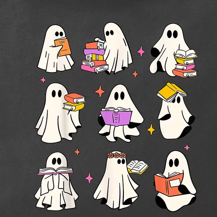 Retro Teacher Halloween Ghost Read More Books Teacher Zip Tote Bag