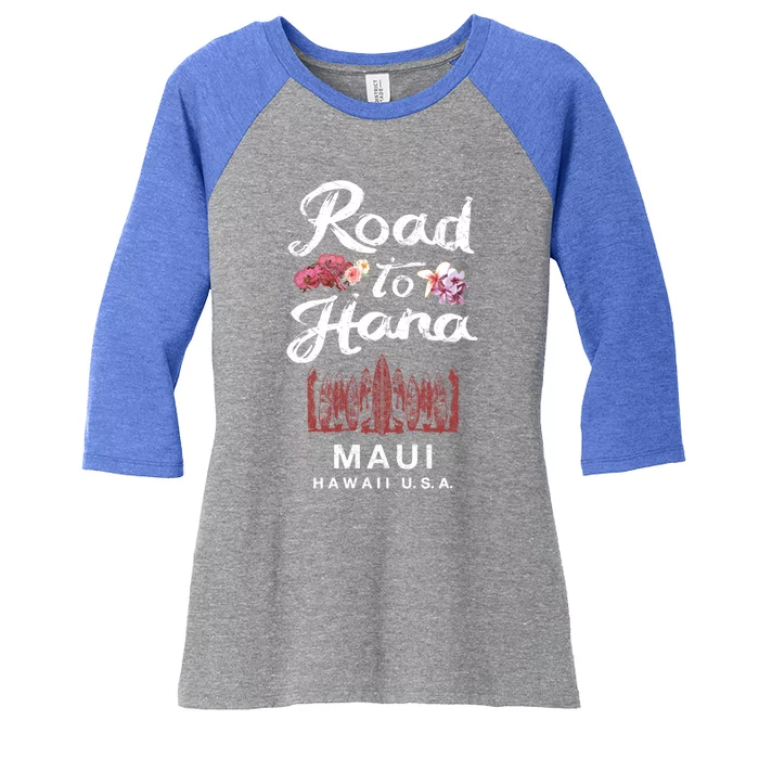 Road To Hana Maui Hawaiian Gift Women's Tri-Blend 3/4-Sleeve Raglan Shirt