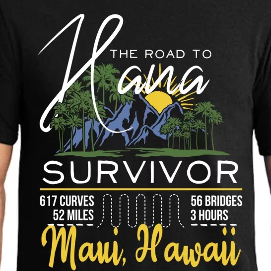 Road To Hana Survivor Curvy Palm Maui Hawaii Lover Gift Pajama Set