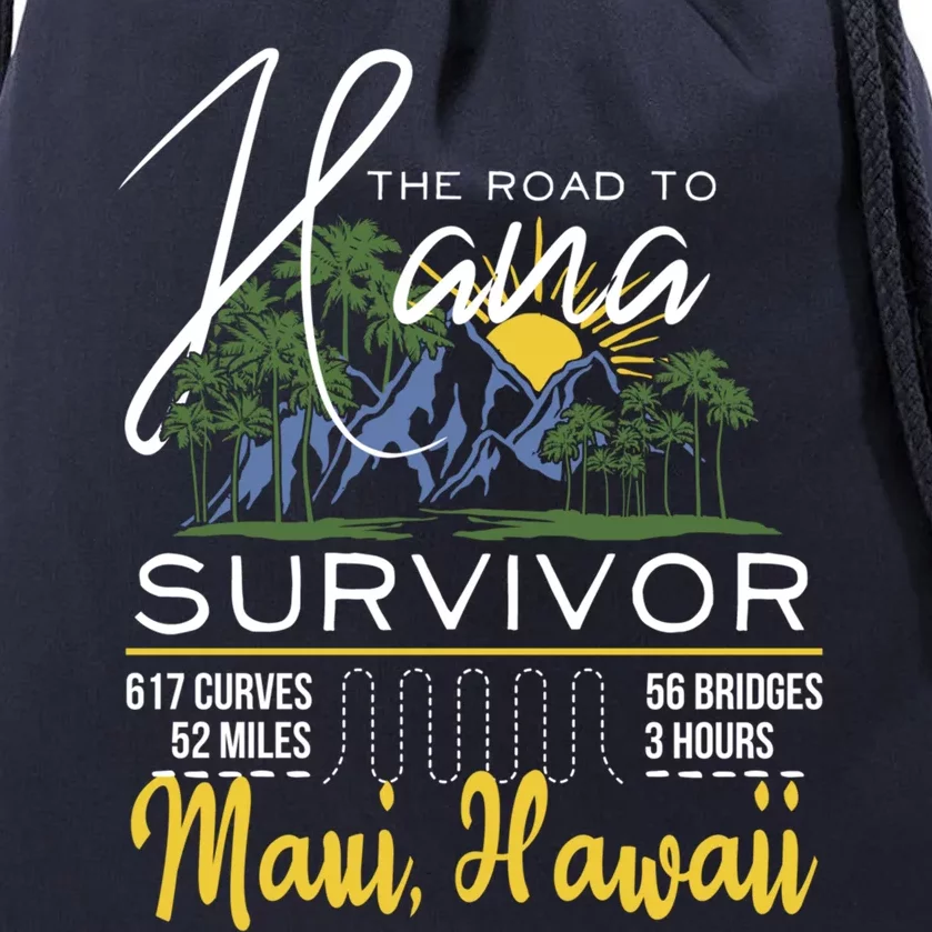 Road To Hana Survivor Curvy Palm Maui Hawaii Lover Gift Drawstring Bag