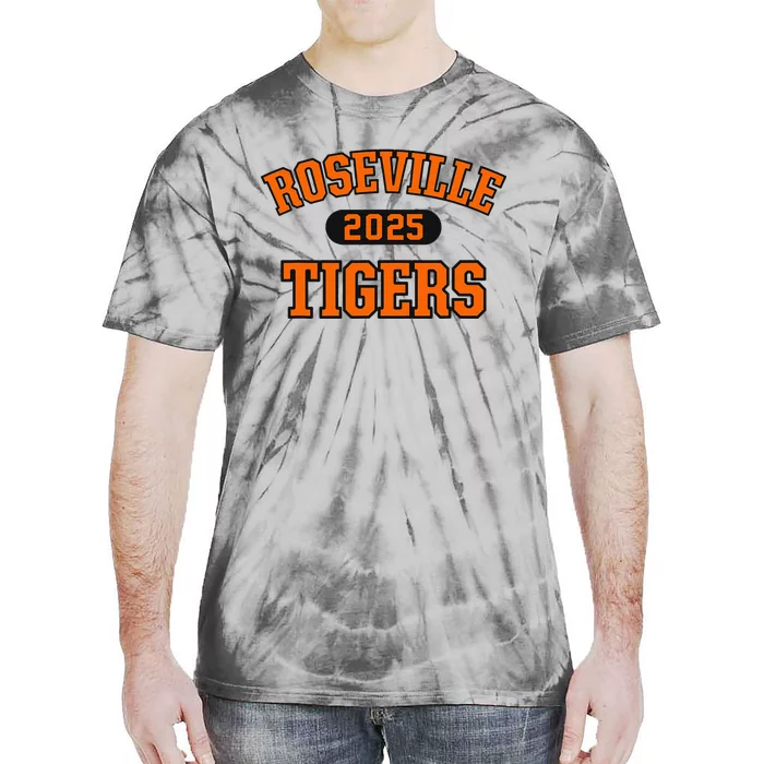 Roseville Tigers High School Arch 2025 Tie-Dye T-Shirt