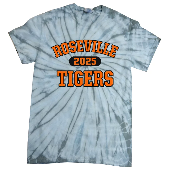 Roseville Tigers High School Arch 2025 Tie-Dye T-Shirt