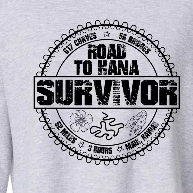 Road To Hana Survivor Curvy Palm Maui Hawaii Lover Gift Cropped Pullover Crew