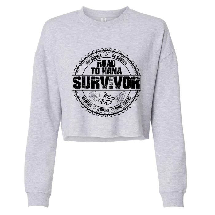 Road To Hana Survivor Curvy Palm Maui Hawaii Lover Gift Cropped Pullover Crew