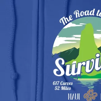 Road To Hana Survivor Curvy Palm Maui Hawaii Lover Gift Full Zip Hoodie