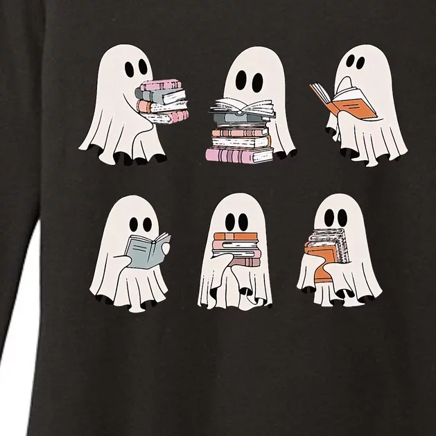 Retro Teacher Halloween Ghost Read More Books Womens CVC Long Sleeve Shirt