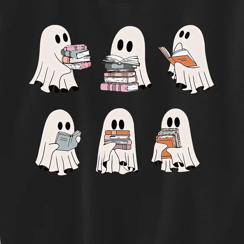 Retro Teacher Halloween Ghost Read More Books Kids Sweatshirt