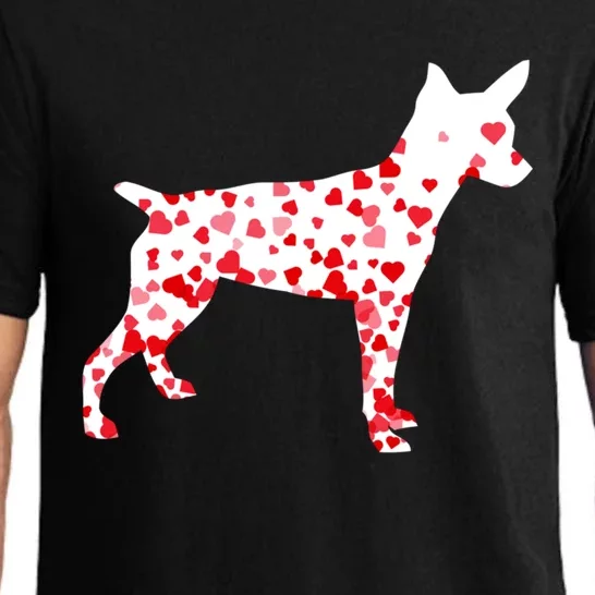 Rat Terrier Heart Dog Valentine's Day Gift Pajama Set