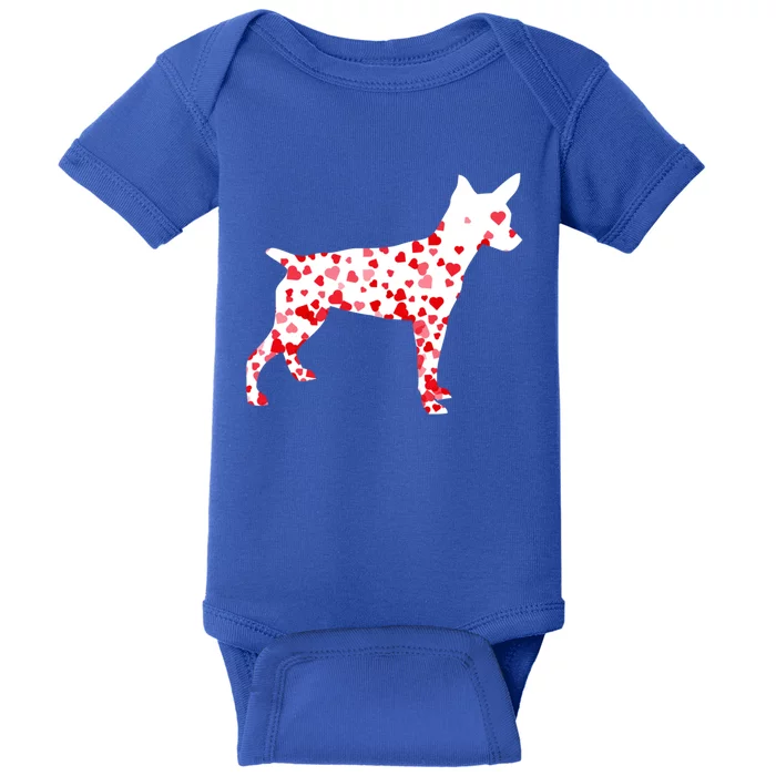 Rat Terrier Heart Dog Valentine's Day Gift Baby Bodysuit