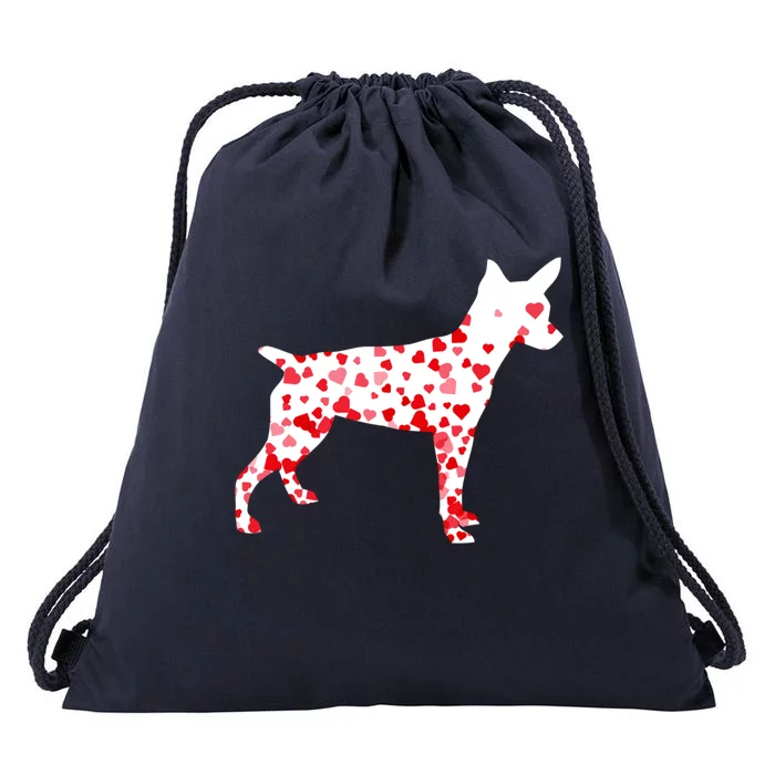 Rat Terrier Heart Dog Valentine's Day Gift Drawstring Bag