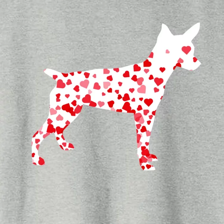 Rat Terrier Heart Dog Valentine's Day Gift Women's Crop Top Tee