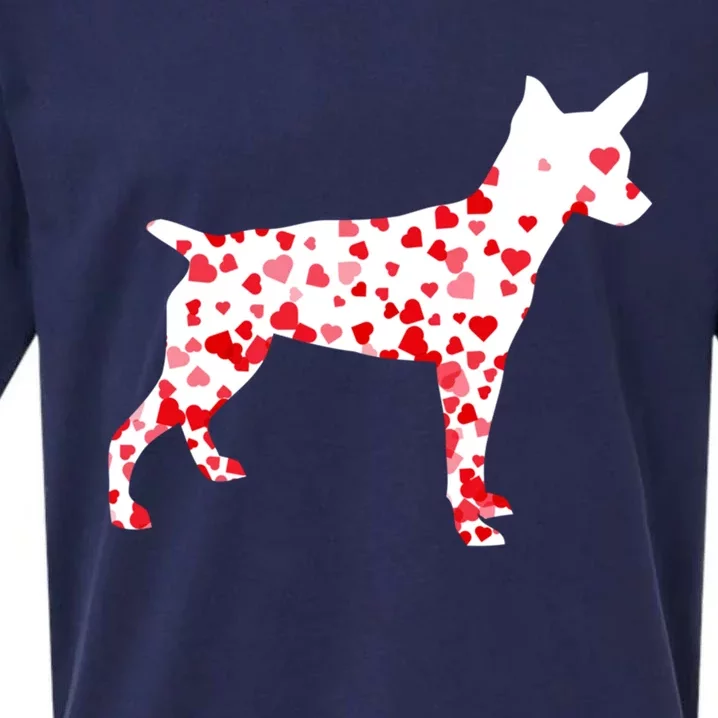 Rat Terrier Heart Dog Valentine's Day Gift Sueded Cloud Jersey T-Shirt