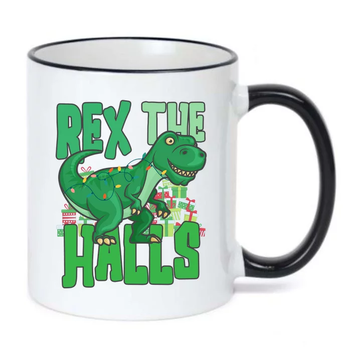 Rex The Halls Dinosaur Christmas Black Color Changing Mug