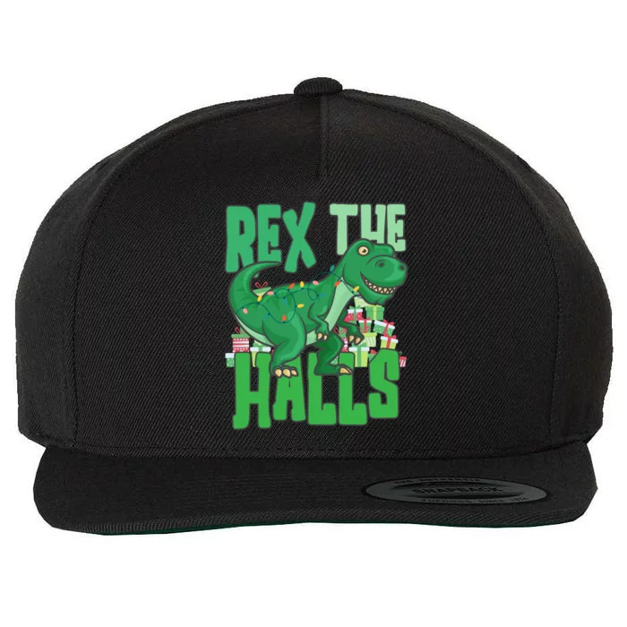 Rex The Halls Dinosaur Christmas Wool Snapback Cap