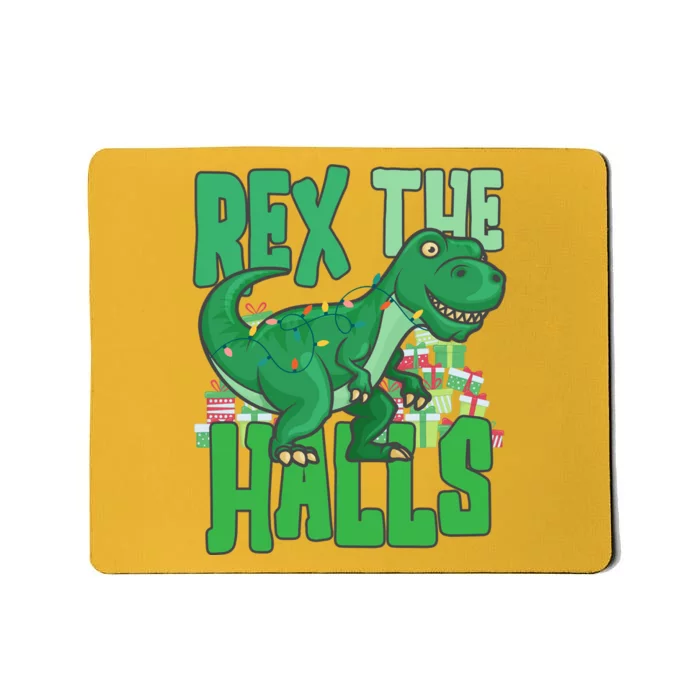 Rex The Halls Dinosaur Christmas Mousepad