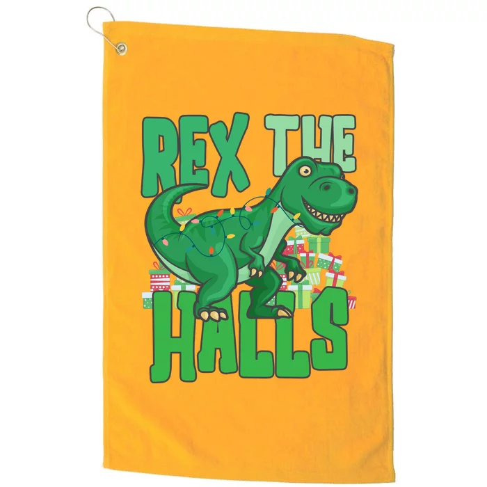 Rex The Halls Dinosaur Christmas Platinum Collection Golf Towel