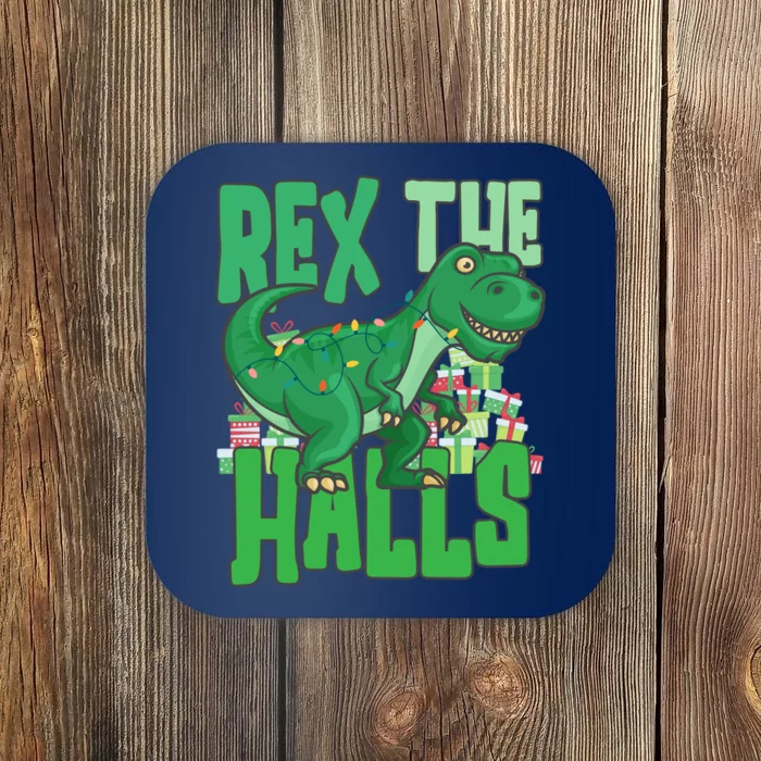 Rex The Halls Dinosaur Christmas Coaster