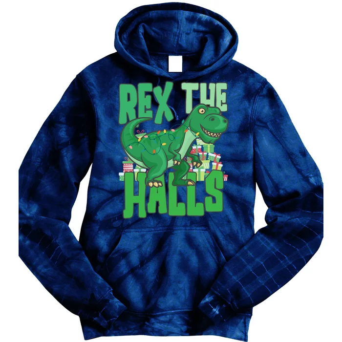 Rex The Halls Dinosaur Christmas Tie Dye Hoodie