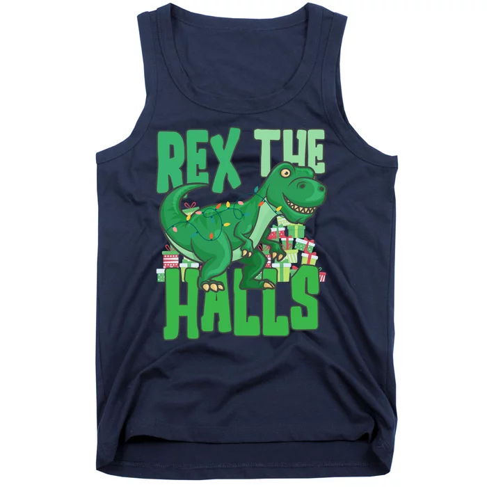 Rex The Halls Dinosaur Christmas Tank Top