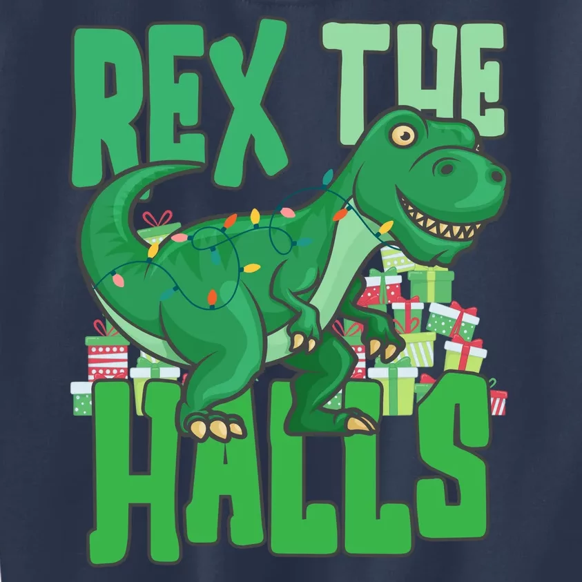 Rex The Halls Dinosaur Christmas Kids Sweatshirt