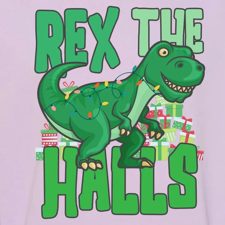 Rex The Halls Dinosaur Christmas Garment-Dyed Sweatshirt