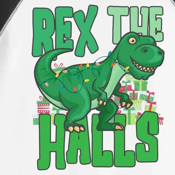 Rex The Halls Dinosaur Christmas Toddler Fine Jersey T-Shirt