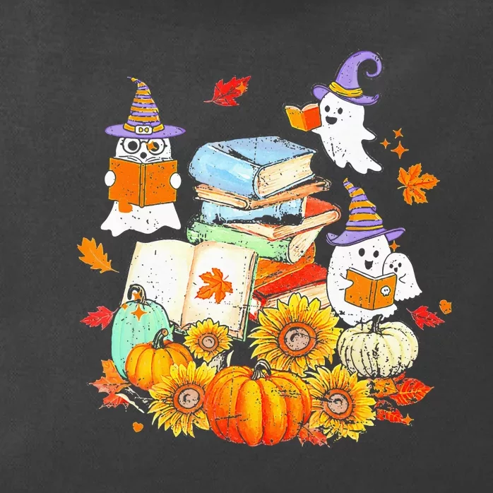 Retro Teacher Halloween Ghost Read More Books Teacher Gifts Zip Tote Bag