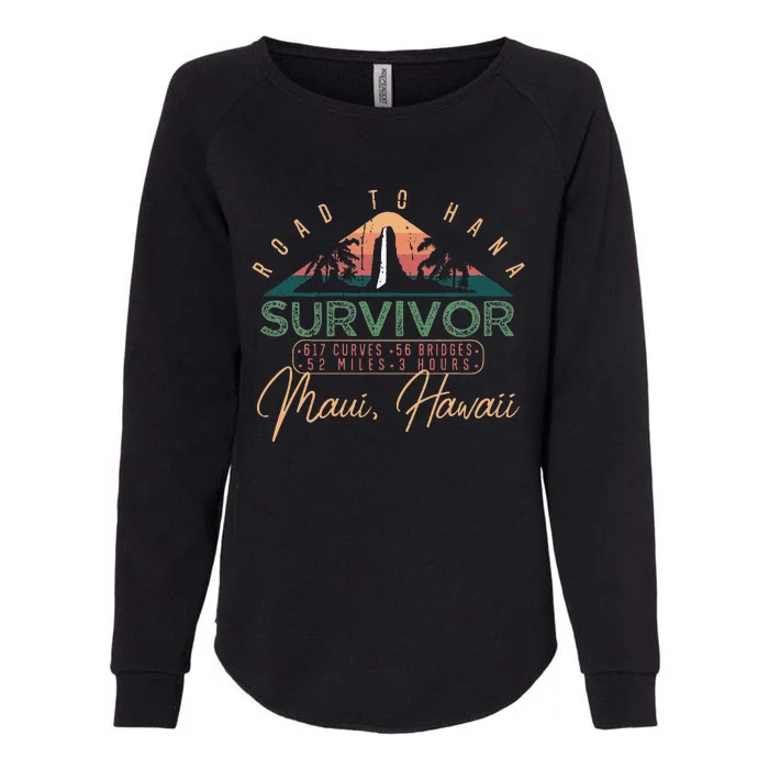 Road To Hana Survivor Curvy Palm Maui Hawaii Lover Womens California Wash Sweatshirt