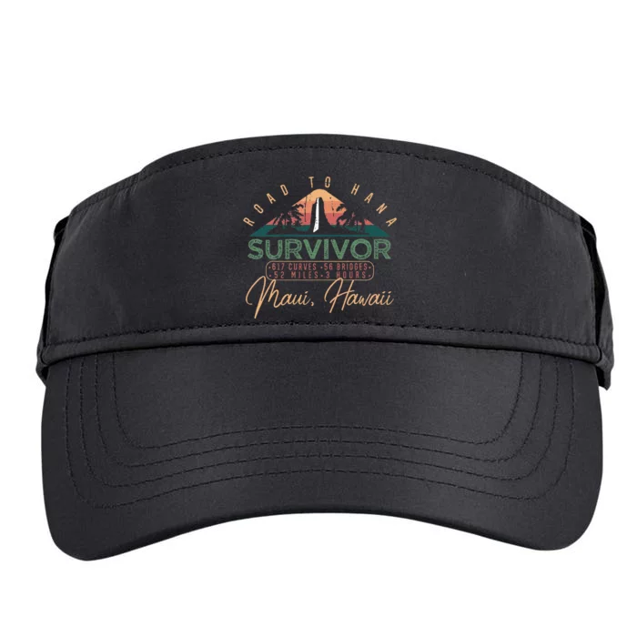 Road To Hana Survivor Curvy Palm Maui Hawaii Lover Adult Drive Performance Visor