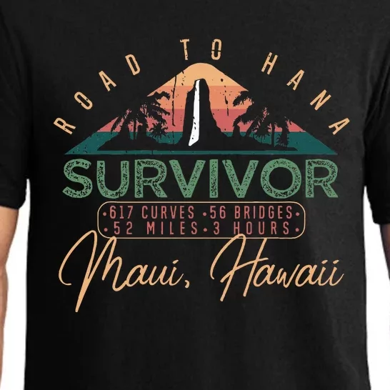 Road To Hana Survivor Curvy Palm Maui Hawaii Lover Pajama Set