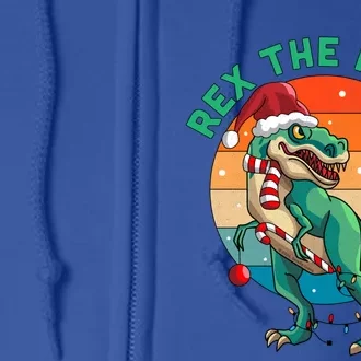 Rex The Halls Christmas Dinosaur Trex Xmas Meaningful Gift Full Zip Hoodie