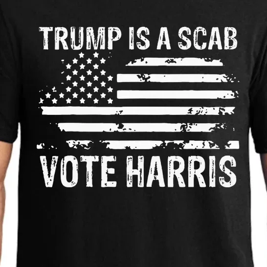 Retro Trump Is A Scab Vote Harris Funny Harris Kamala Trump Pajama Set