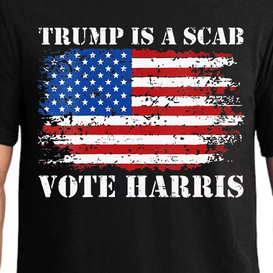 Retro Trump Is A Scab Vote Harris Funny Harris Kamala Trump Pajama Set