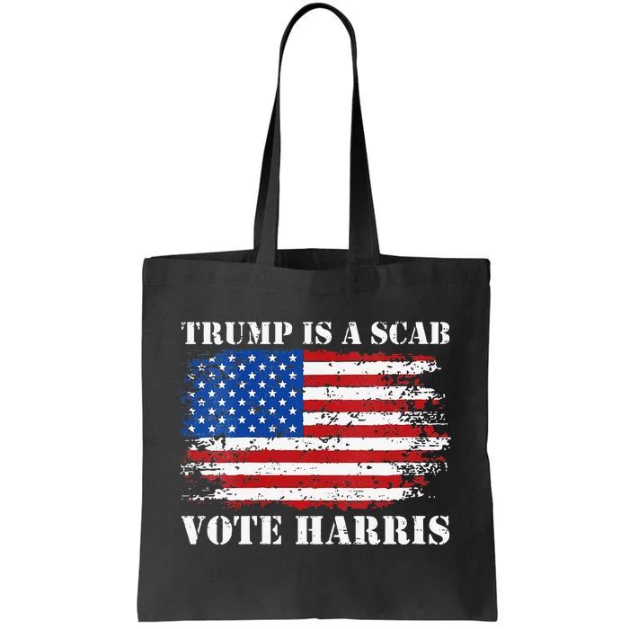 Retro Trump Is A Scab Vote Harris Funny Harris Kamala Trump Tote Bag