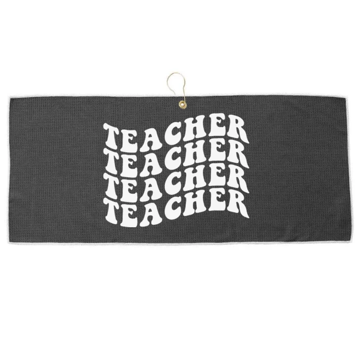 Retro Teacher Inspirational Smile Teacher Elementary School Large Microfiber Waffle Golf Towel