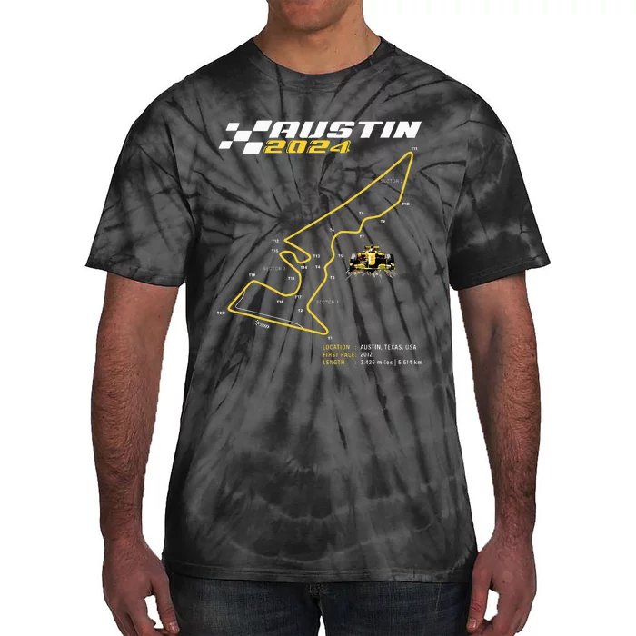 Race Track In Austin Formula Racing Circuits Sport Tie-Dye T-Shirt