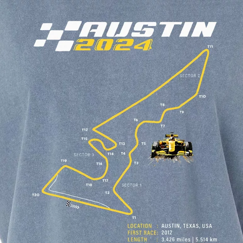 Race Track In Austin Formula Racing Circuits Sport Garment-Dyed Women's Muscle Tee