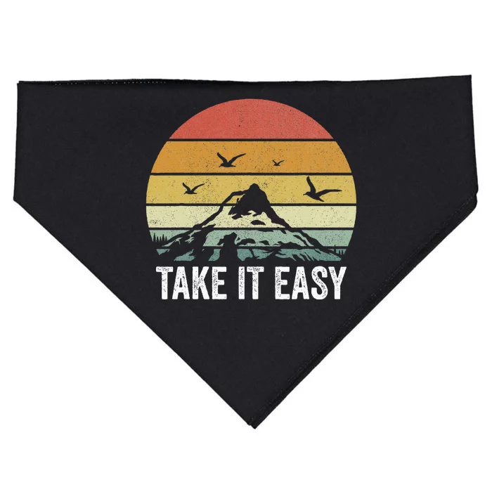 Retro Take It Easy Vintage Outdoors Camping USA-Made Doggie Bandana