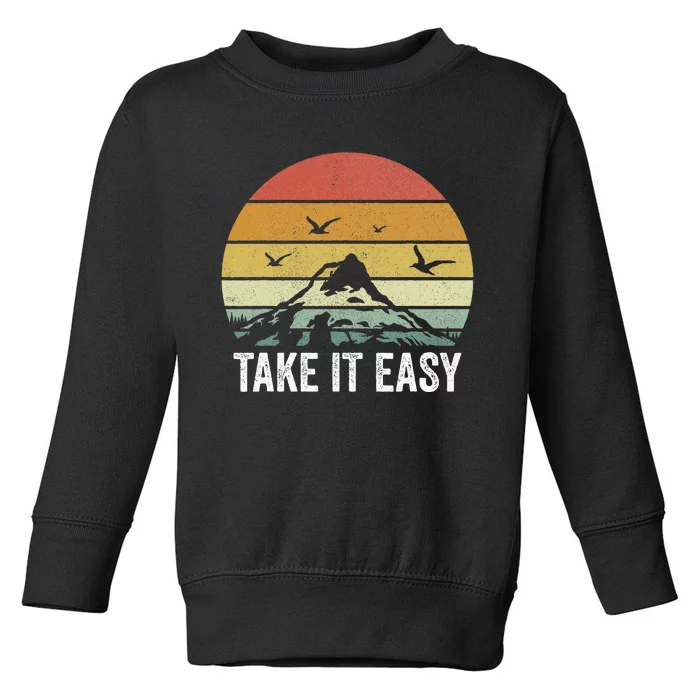 Retro Take It Easy Vintage Outdoors Camping Toddler Sweatshirt