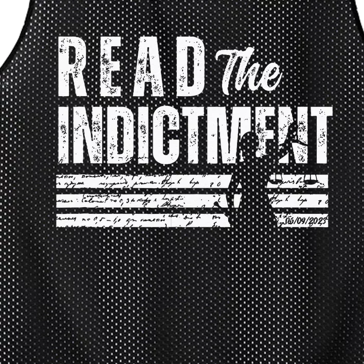 Read The Indictment Donald Trump Indictment AntiTrump Mesh Reversible Basketball Jersey Tank