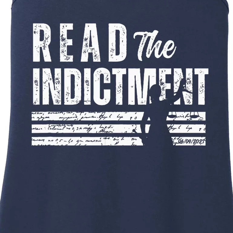 Read The Indictment Donald Trump Indictment AntiTrump Ladies Essential Tank