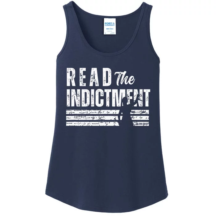 Read The Indictment Donald Trump Indictment AntiTrump Ladies Essential Tank