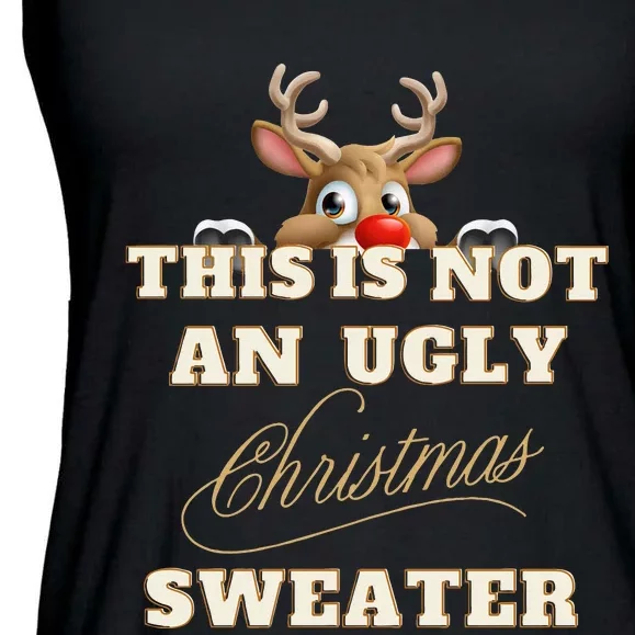 Reindeer This is Not an Ugly Christmas Sweater Ladies Essential Flowy Tank