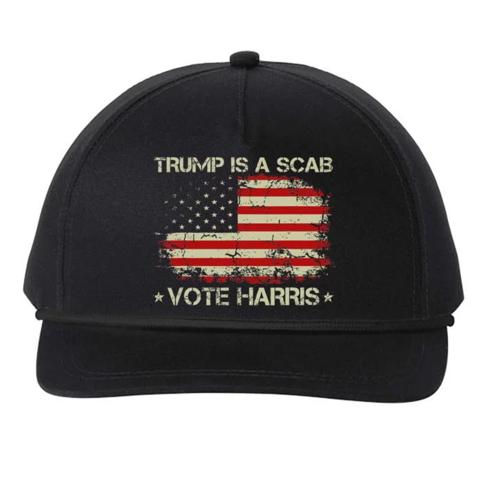 Retro Trump Is A Scab Vote Harris Funny Harris Kamala Trump Snapback Five-Panel Rope Hat