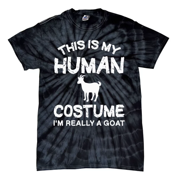 retro This Is My Human Costume I'm Really A Goat Tie-Dye T-Shirt