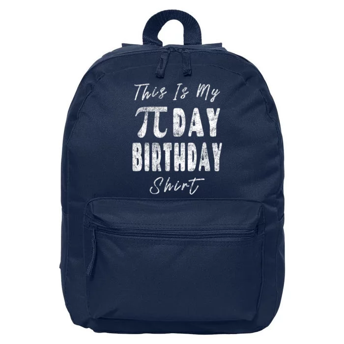 Retro This Is My Pi Day Birthday Shirt Pi Symbol 3 14 16 in Basic Backpack