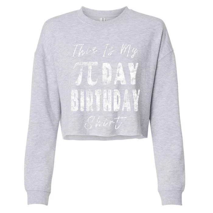 Retro This Is My Pi Day Birthday Shirt Pi Symbol 3 14 Cropped Pullover Crew