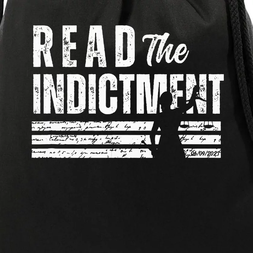 Read the Indictment Donald Trump indictment AntiTrump Drawstring Bag