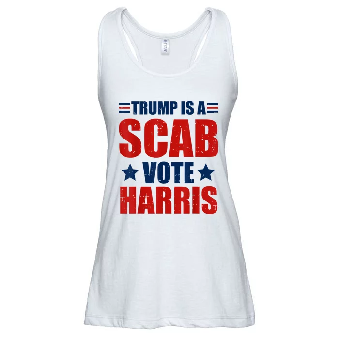 Retro Trump Is A Scab Vote Harris Funny Trump Election 2024 Ladies Essential Flowy Tank