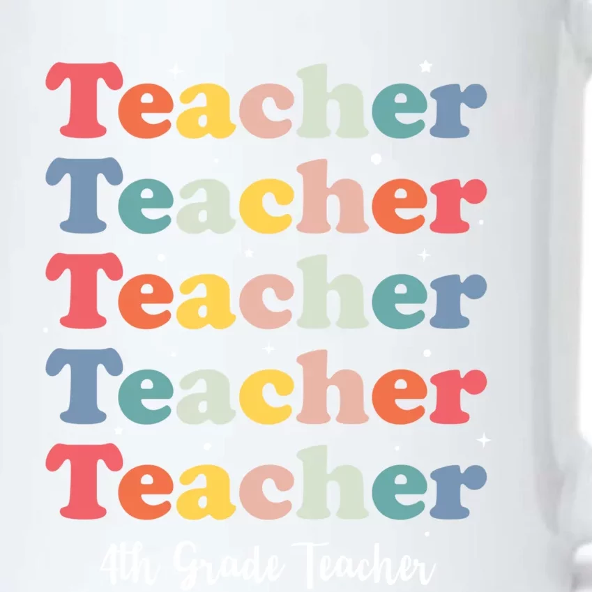 Retro Teacher Inspirational Back To School 4Th Grade Teacher Meaningful Gift Black Color Changing Mug